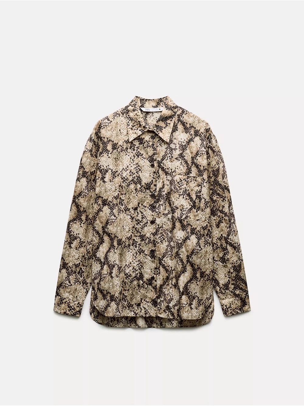 Zara Olive and Black Snake Print Shirt Jacket